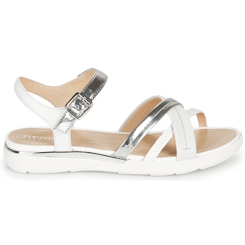 Chaussures Femme Sandales et Nu-pieds Geox D SANDAL HIVER Argenté / Blanc – Image 2