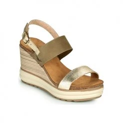 Chaussures Femme Sandales et Nu-pieds Plakton PLAKA Kaki / Doré