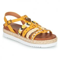 Chaussures Femme Sandales et Nu-pieds Elue par nous LEPRINCE Jaune