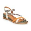Chaussures Femme Sandales et Nu-pieds Mam'Zelle OLIM Leopard / Blanc / Jaune