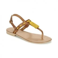Chaussures Femme Sandales et Nu-pieds Betty London ELOINE Marron / Jaune